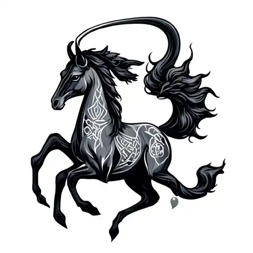 Sagittarius cancer zodiac sign tattoo design idea