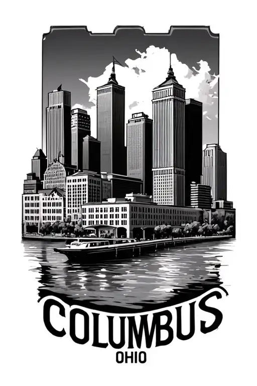 Columbus Ohio skyline tattoo design idea