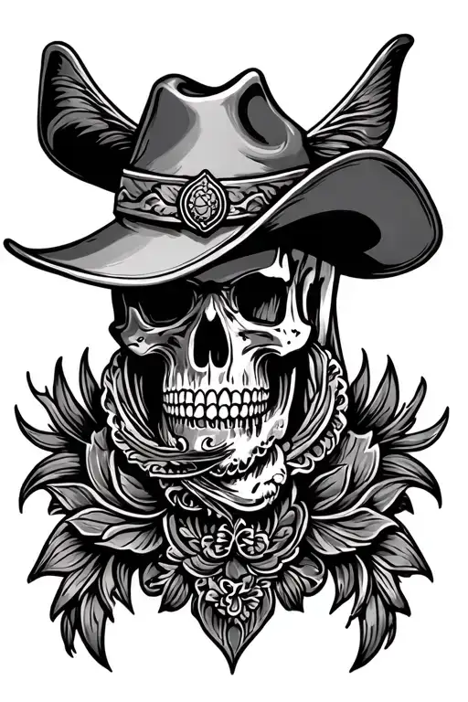 western tooled leather tattoo design idea