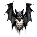 realistic Gothic Bat tattoo design idea