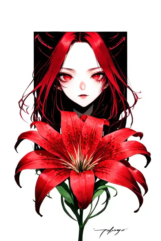 tokyo ghoul red spider lily tattoo design idea
