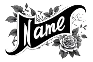 name written tattoo design idea