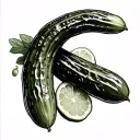 Pickle in black and white drawing tattoo design idea