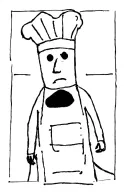 chef figure standing tattoo design idea