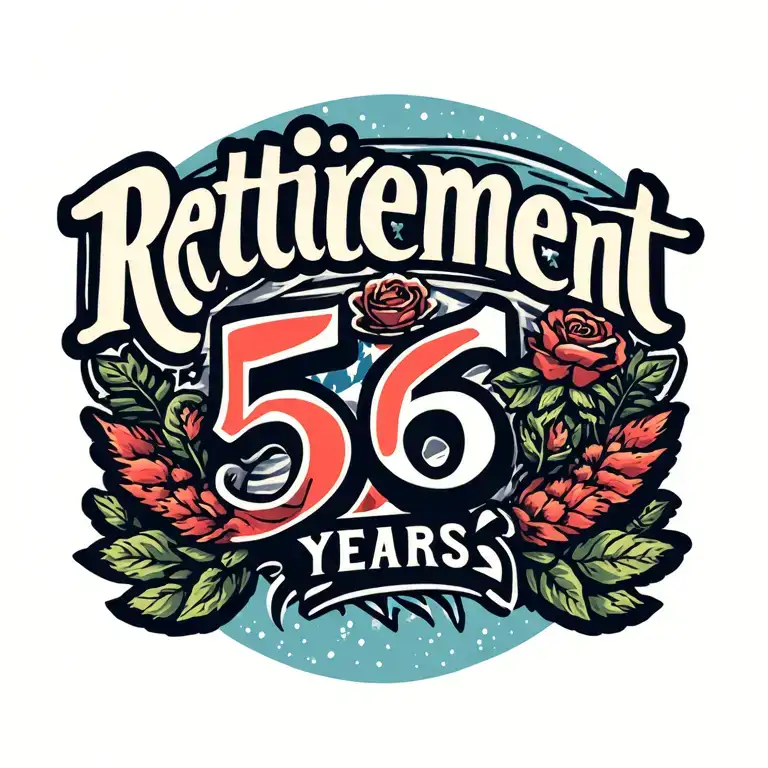 "Retirement 56 years" retirement tattoo tattoo design idea