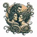 medusa and hephaestus god tattoo design idea