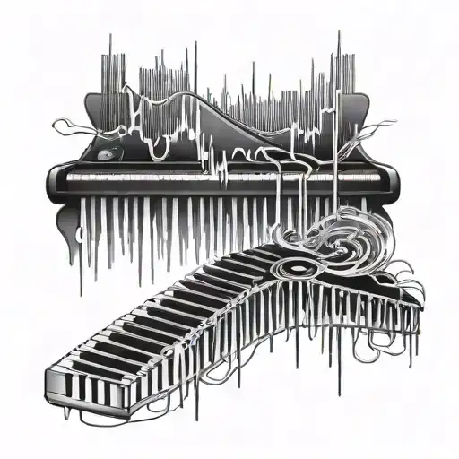 ekg piano tattoo design idea