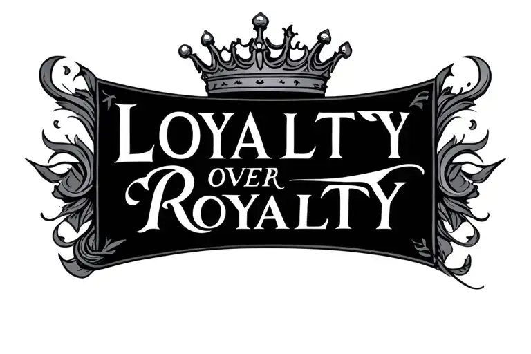loyalty over royalty  tattoo design idea
