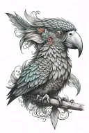 a toh bird and a quetzal bird combined all in one. tattoo design idea