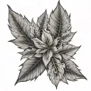 leaves patch work tattoo design idea