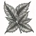 leaves patch work tattoo design idea