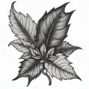 leaves patch work tattoo design idea