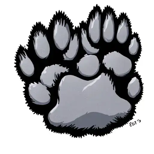 two paw prints diagonal with est 2013 tattoo design idea