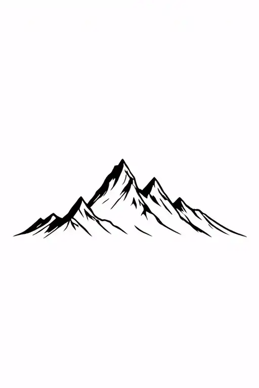 Mountain range silhouette tattoo design idea