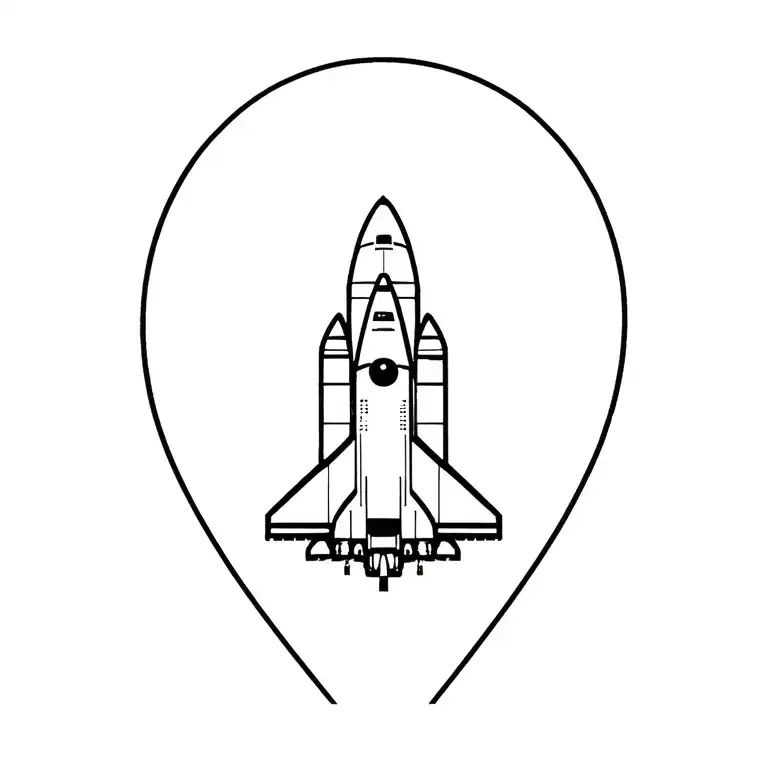 space shuttle outline tattoo design idea