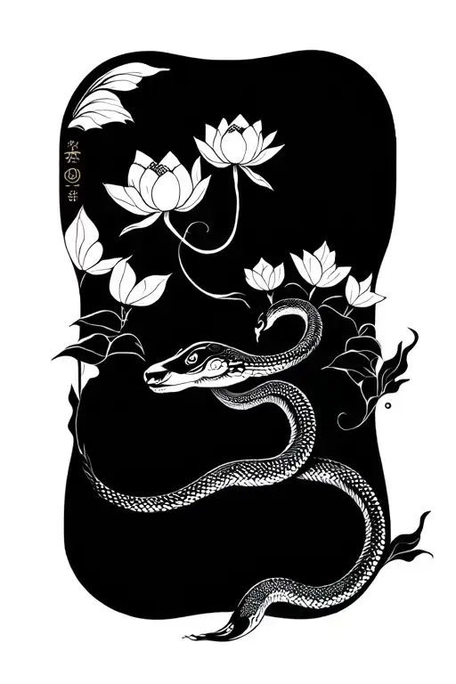 virgo zodiac sign,snake,lotus flower japanese tattoo tattoo design idea
