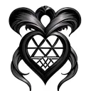 polyamory infinity heart with triquetras tattoo design idea