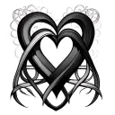 polyamory infinity heart with triquetras tattoo design idea