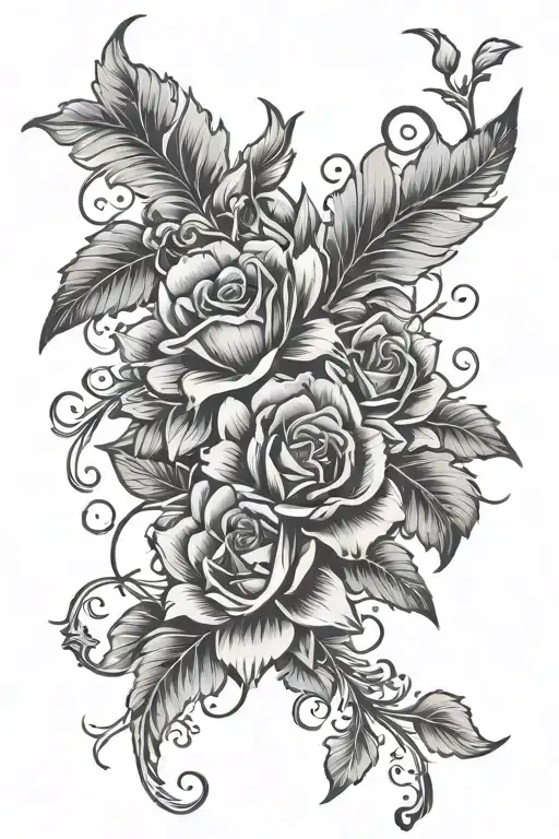 Flowers and vines wrapped tattoo design idea