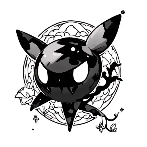 a Japanese style inspired mimikyu tatoo design tattoo design idea