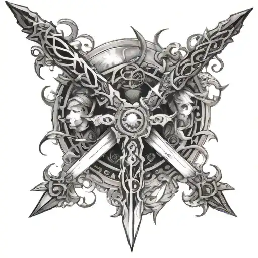 brotherhood sword final fantasy x tattoo design idea