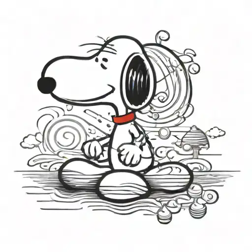 snoopy pink floyd tattoo design idea