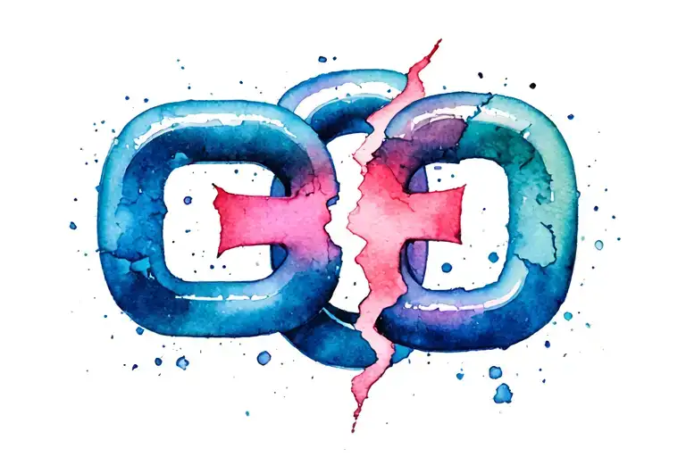 chain broken by cross where the break is tattoo design idea