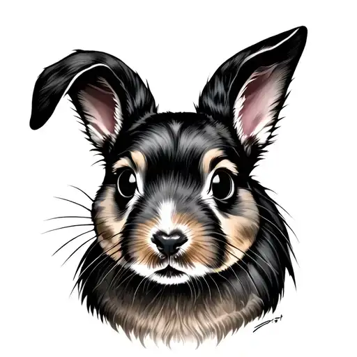 dog and rabbit tattoo design idea