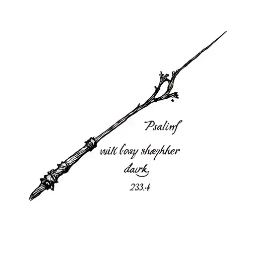 "Psalm 23:4" dark valley with shepherd's rod tattoo design idea