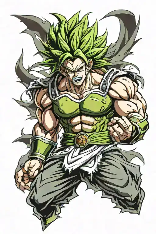 angry broly  tattoo design idea
