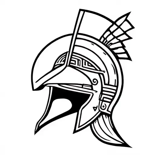 greek mythology inspired tattoo, greek hoplite helmet tattoo tattoo design idea