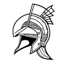 greek mythology inspired tattoo, greek hoplite helmet tattoo tattoo design idea