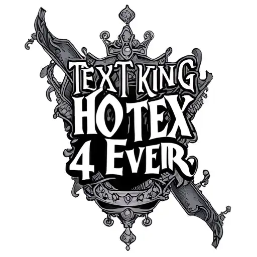 TEXT KING HOTEX 4 EVER tattoo design idea