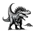 outline spinosaurus and carnataurus  tattoo design idea