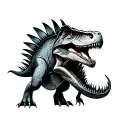 outline spinosaurus and carnataurus  tattoo design idea