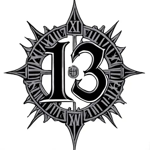 Roman Numeral 13 tattoo design idea