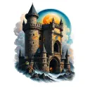 Engineer castle guarded tattoo design idea