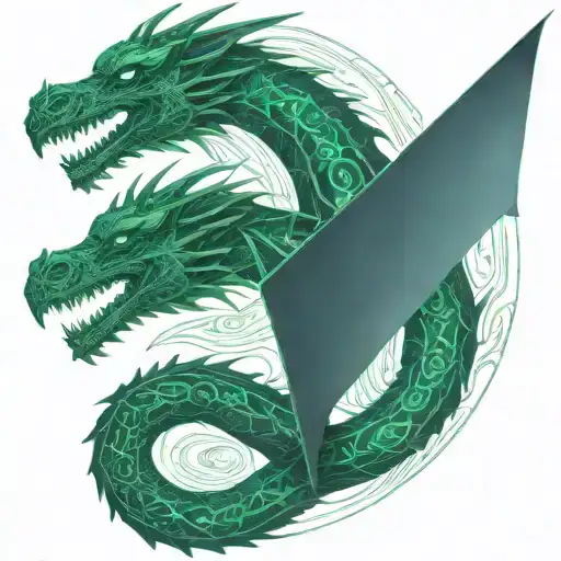 bipolar affectivity dragon two heads looking tattoo design idea