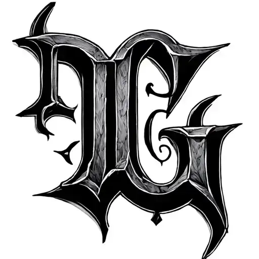 Gothic Okkult, The letters "D" and "G" tattoo design idea