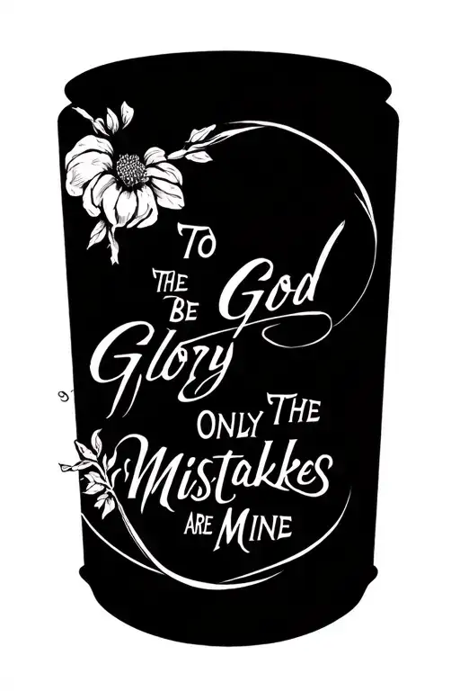 To God Be The Glory Only The Mistakes Are Mine tattoo design idea