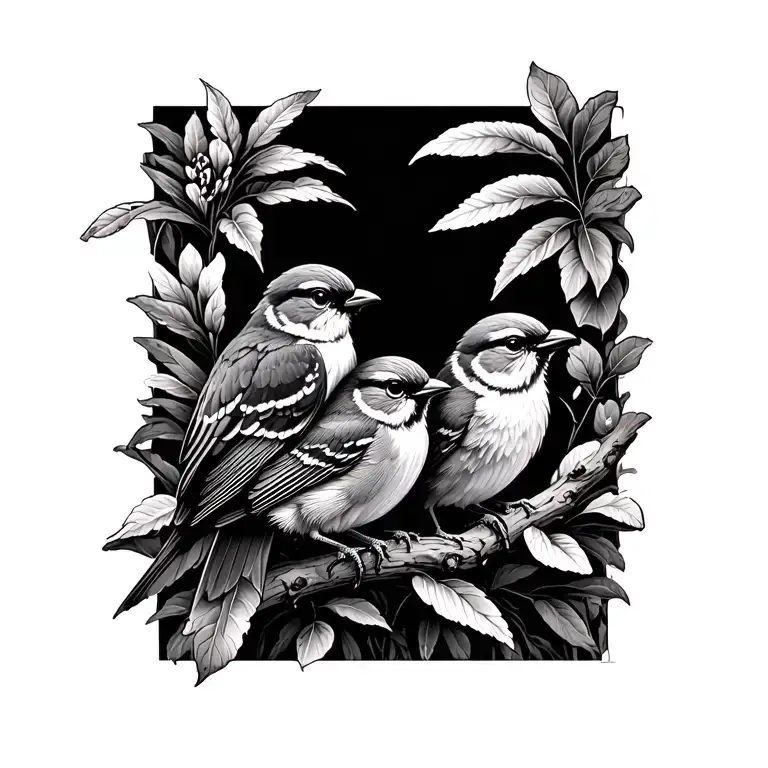 Three Little Birds tattoo design idea