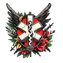 combat medic symbol tattoo design idea
