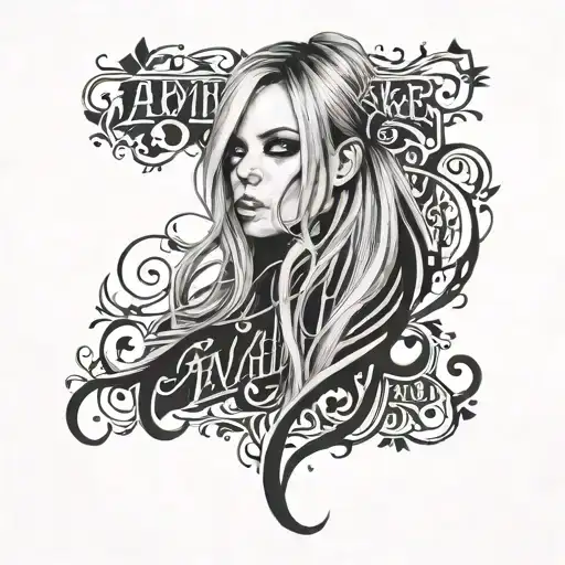 Avril Lavigne lyrics written tattoo design idea