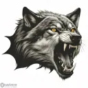 wolf snarling tattoo design idea
