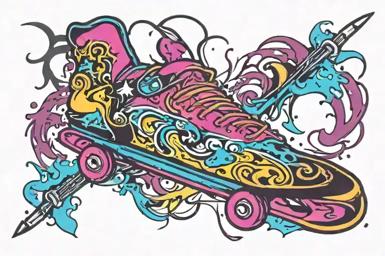 skate tattoo design idea