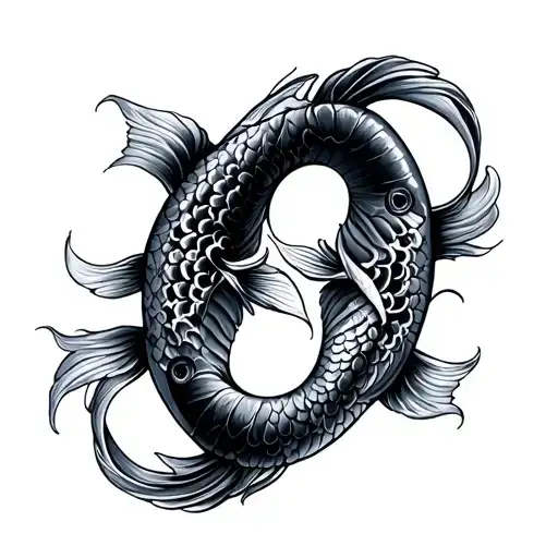 koi fish yin yang tattoo design idea