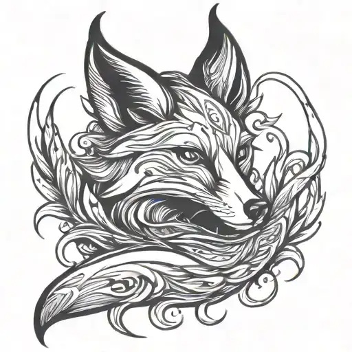 fox nine tail fox tattoo design idea