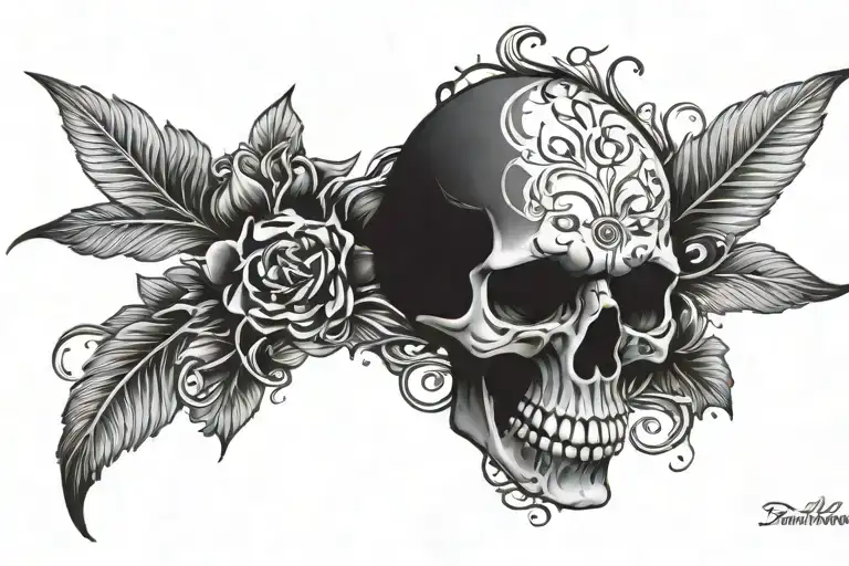 skull dark tattoo design idea