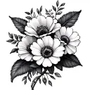 december and february birth flowers and pinky promise tattoo design idea