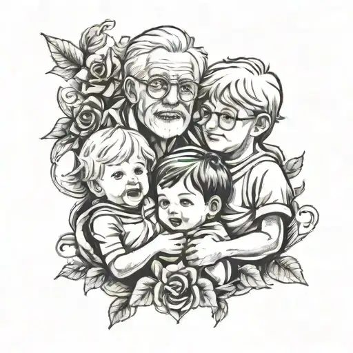Grandchildren tattoo design idea